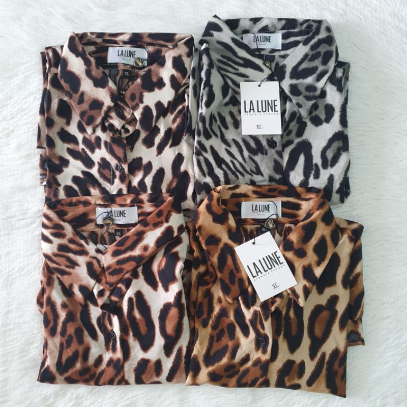 KEMEJA LALUNE LEOPARDDD OVERSIZE 100% ORIGINAL IMPORT BANGKOK