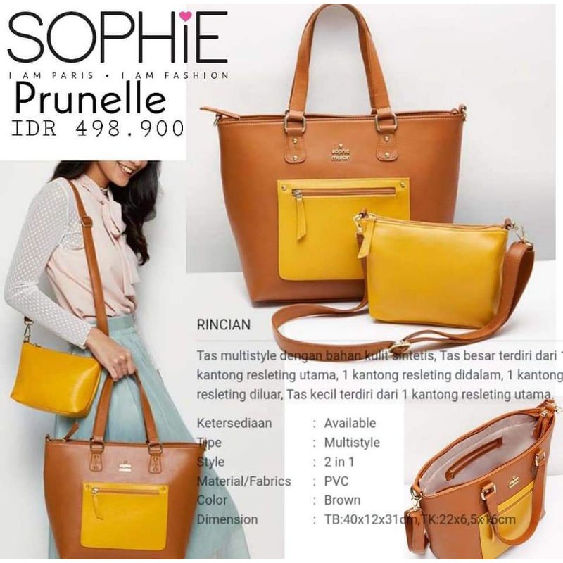Tas Selempang Wanita Tas Cangklong Terbaru Besar Kecil 2 in 1 Sepaket Murah Original Sophie Paris