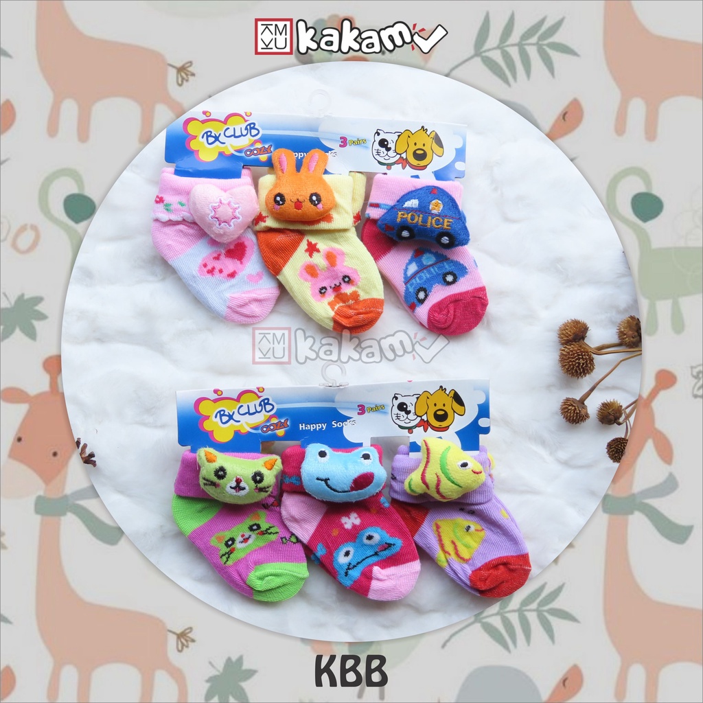 Kakamu Paket Kaos Kaki Bayi Boneka Motif Karakter Mix 12pcs