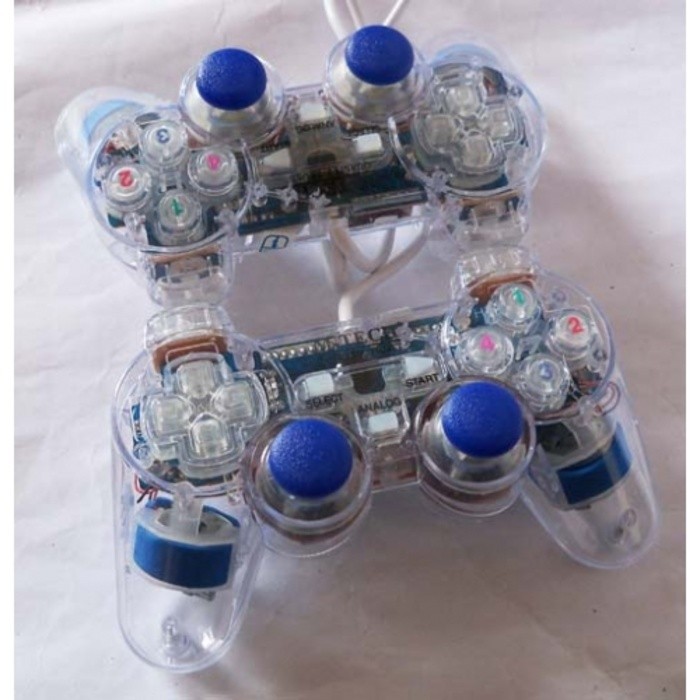 Gamepad Double Transparan USB / Joystick PC Double Transparan USB