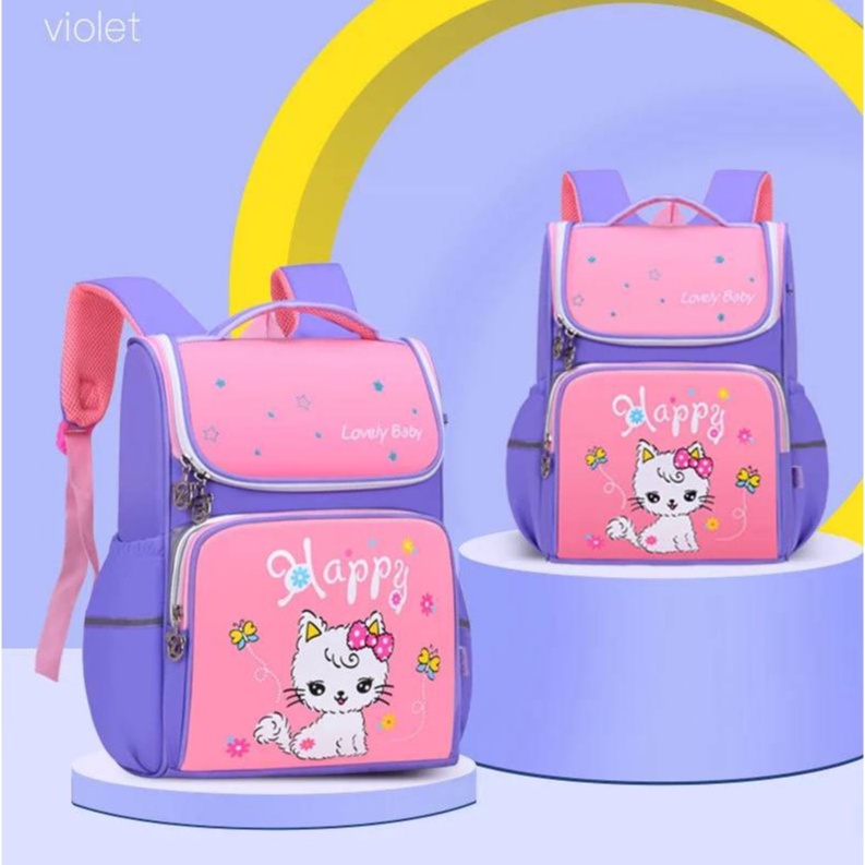 Rya.id - Tas Ransel Sekolah Anak Motif Cats Lucu Tas Ransel Sekolah Anak Permpuan Multifungsi Tebraru Tas Ransel Sekolah Pouler Kekinian Fashion Korean Stylish