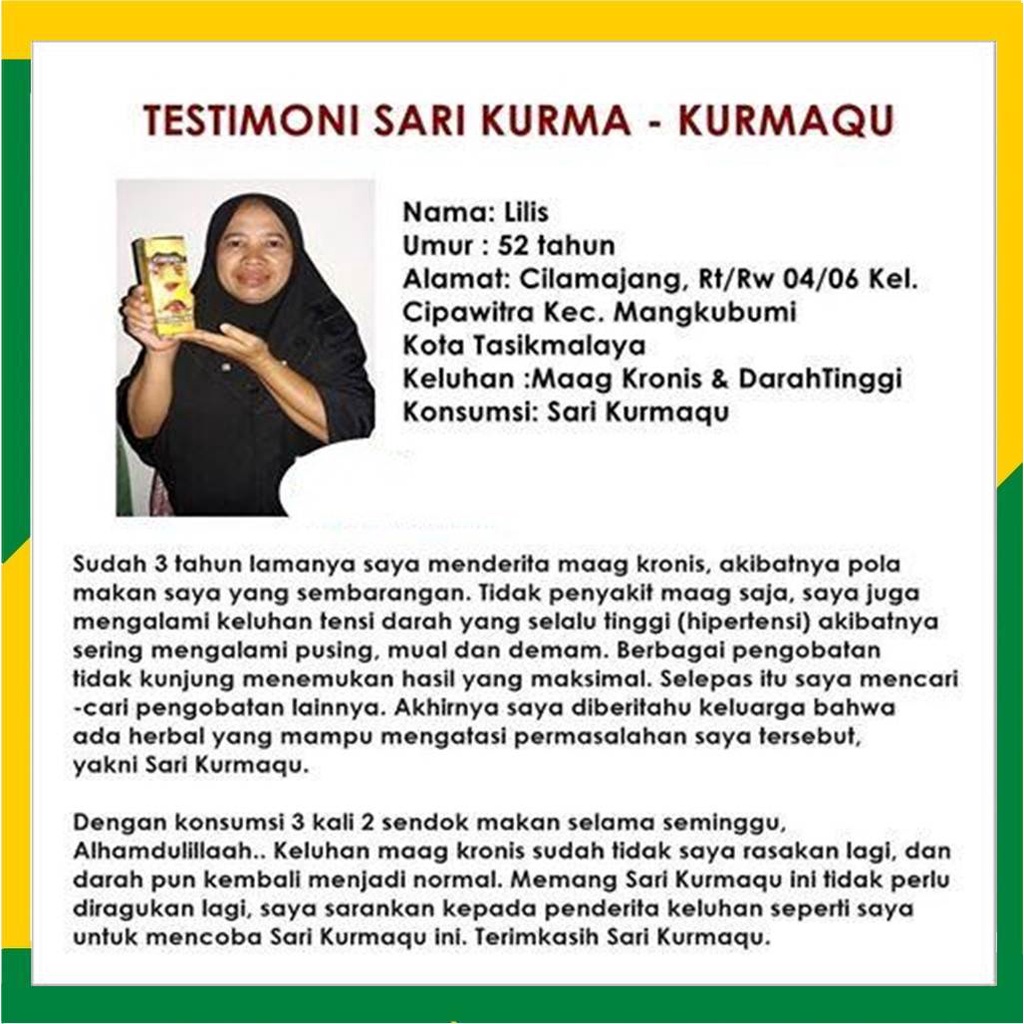 (BISA COD) Obat Menurunkan Darah Tinggi Herbal BPOM - Penurun Darah Tinggi Pada Ibu Hamil & Menyusui - KURMAQU SARI KURMA & MADU ASLI - BPOM HALAL MUI