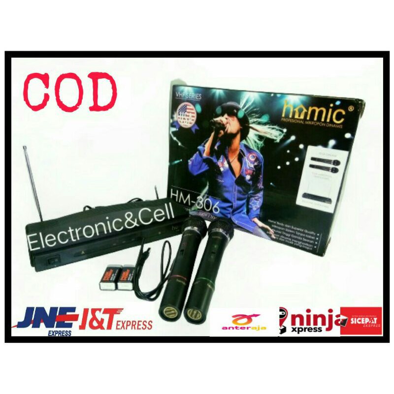 MIC WIRWLESS HOMIC HM 306/ HOMIC 306 WIRELEES DOUBLE MIC