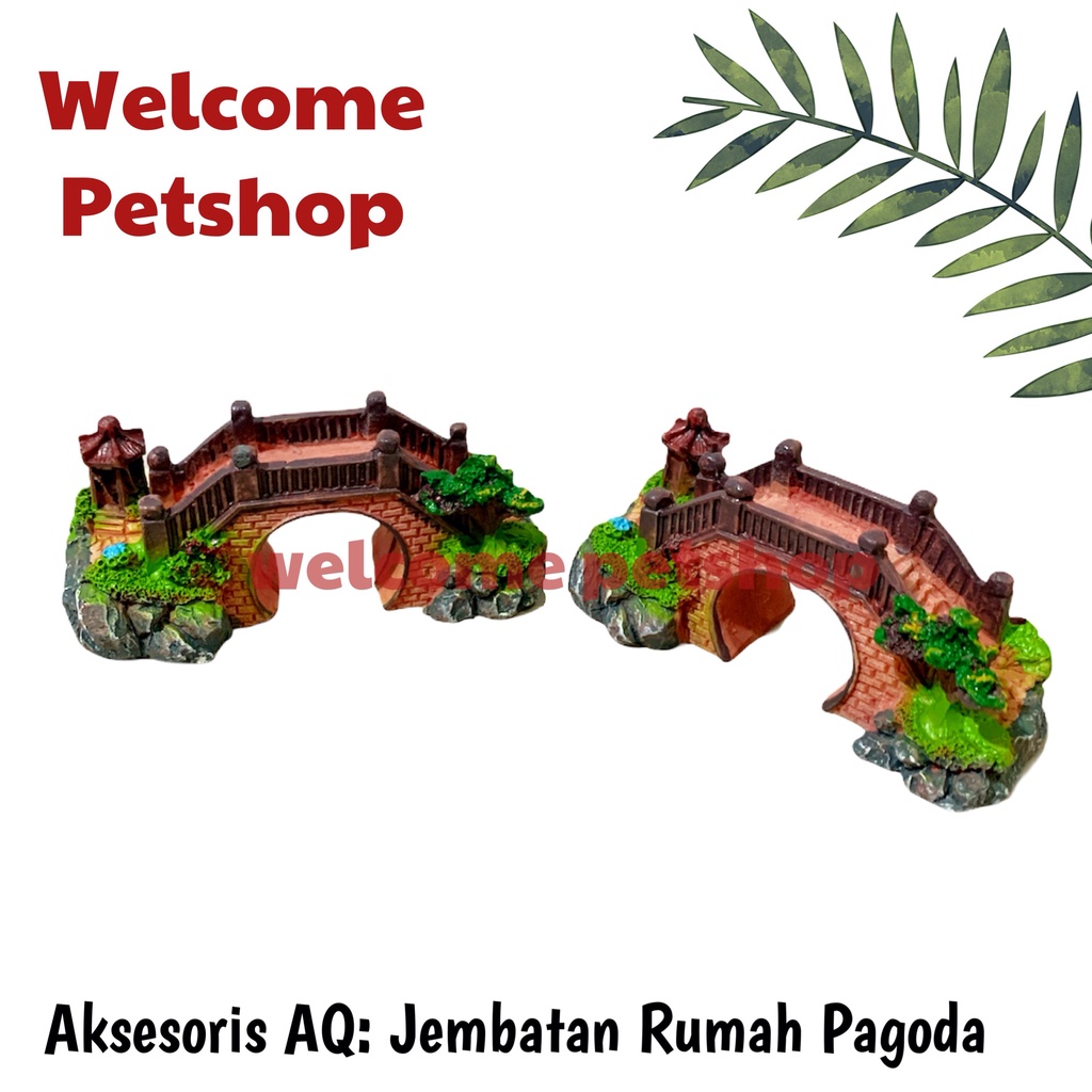 Jembatan Rumah Pagoda Kecil / Aksesoris Aquarium / Hiasan Aquarium