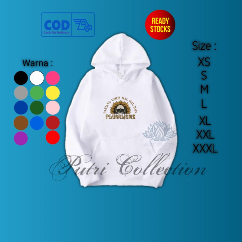 jaket hoodie pluralisme panjang umur hal hal baik/sweater pluralisme panjang umur hal hal baik/hudi 