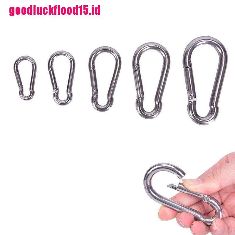 {LUCKID}304 Stainless Steel Spring Carabiner Snap Hook Keychain Quick Link Lock Buckle