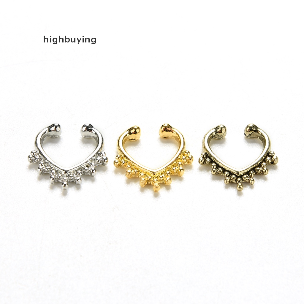 Hbid 1pc Cincin Tindik Hidung Palsu Bahan Stainless Steel