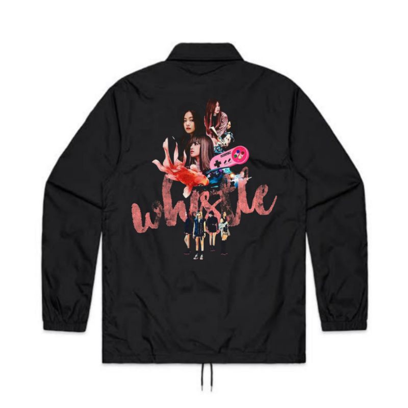 JAKET COACH BLACKPINK - WHISTLE SQUARE ONE WINDBREAKERS TASLAN COACH JAKET PARASUT PRIA WANITA HITAM