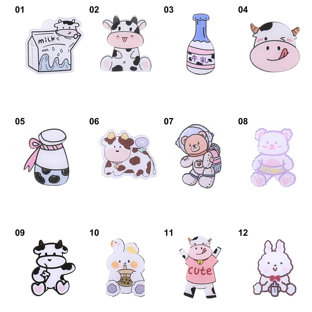 ROW Cute Lapel Pins Cartoon Makeup Badges Brooch Women Gift Creative Boys Cows Girls Anti Light Buckle