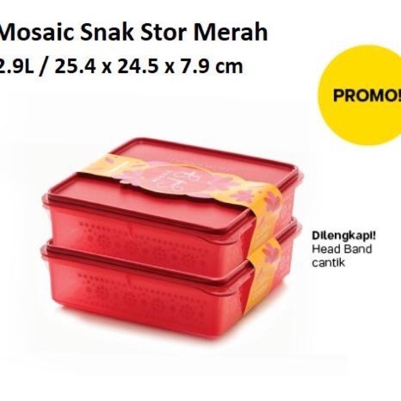 PROMO MOSAIC SNACK STOR RED 2 PCS