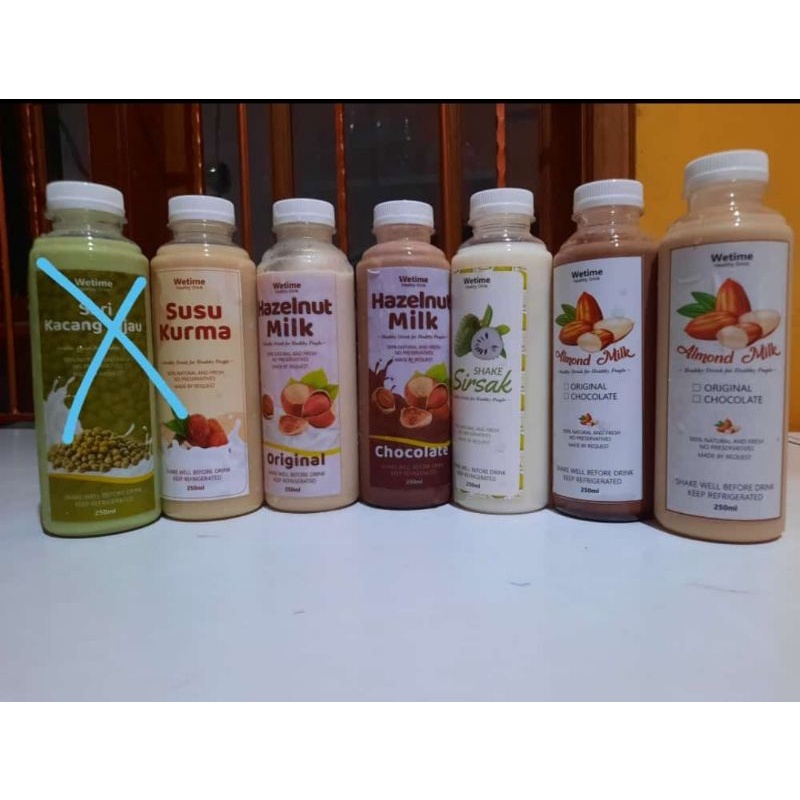 

Aneka Minuman (susu almond, susu kurma, hazelnut milk, shake sirsak)