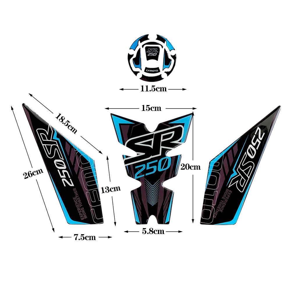 CFMOTO Motor Serat Karbon Gas Tank Cap Stiker Motocross Aksesoris Stiker untuk CFMOTO 250SR