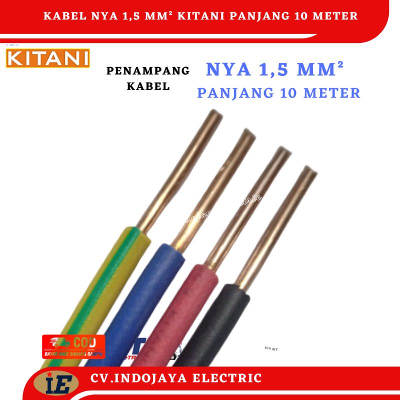 Kabel NYA Kitani 1,5 mm Panjang 10 Meter Kabel Kawat tunggal Kabel Instalasi listrik Kabel Kawat Nya