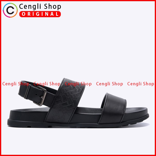 SANDAL KULIT EVERBEST PRIA ORIGINAL SLINGBACK CASUAL ASLI HITAM EM37