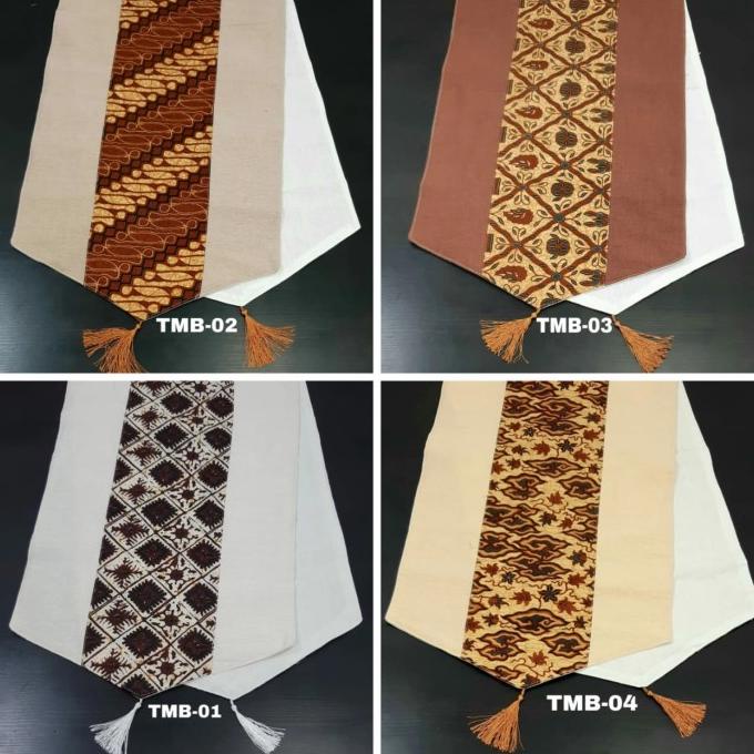 "ZIRA" Taplak Meja panjang Batik, Taplak Meja Dua Lapis Tenun Batik