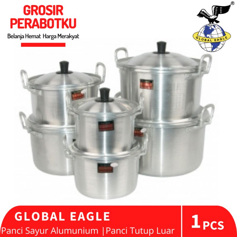 Panci Sayur / Panci Air Alumunium 16 18 20 22 24 26 28 30 33 36cm Global Eagle