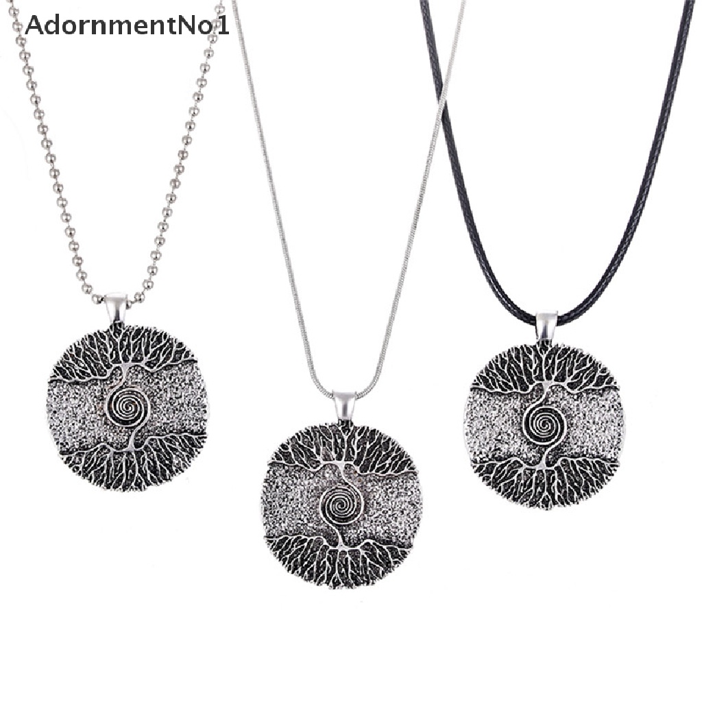 (AdornmentNo1) Kalung Tali Liontin Pohon Kehidupan Silver Gaya Nordic Untuk Wanita