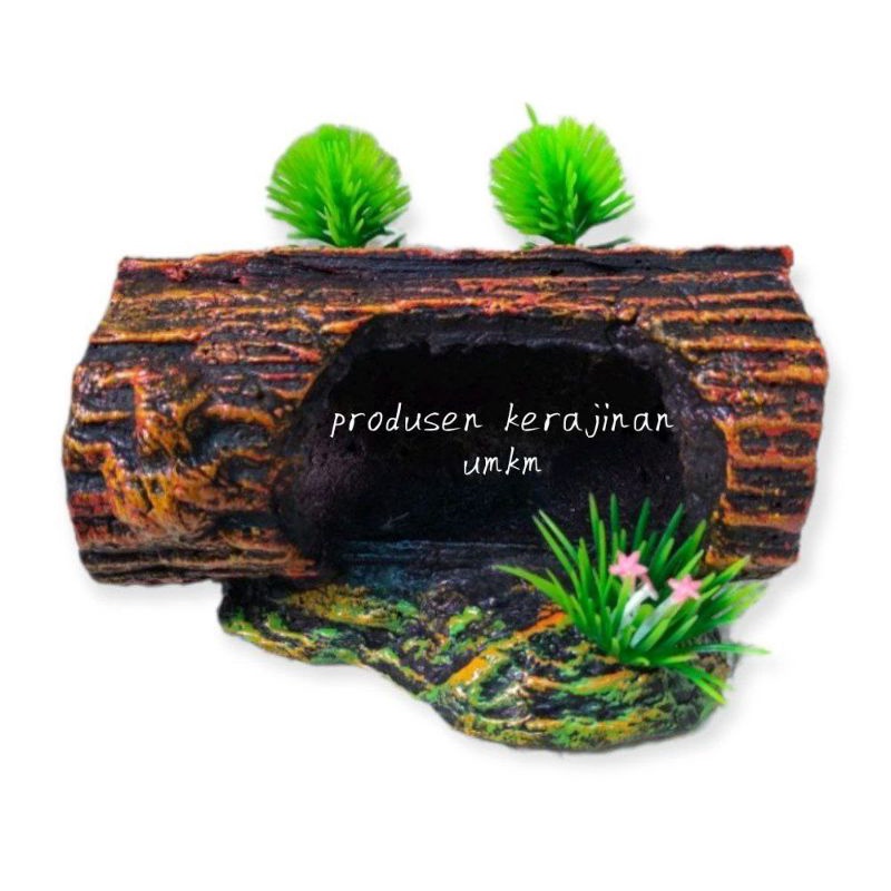 HIASAN AQUARIUM HIASAN IKAN PERSEMBUNYIAN POKOL KAYU BOLONG