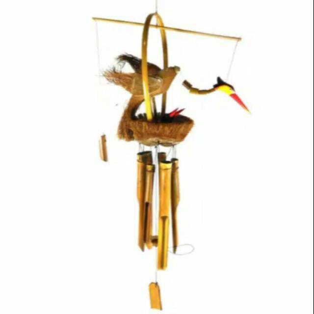 Lonceng Angin Burung dan Anak Klintingan Bambu