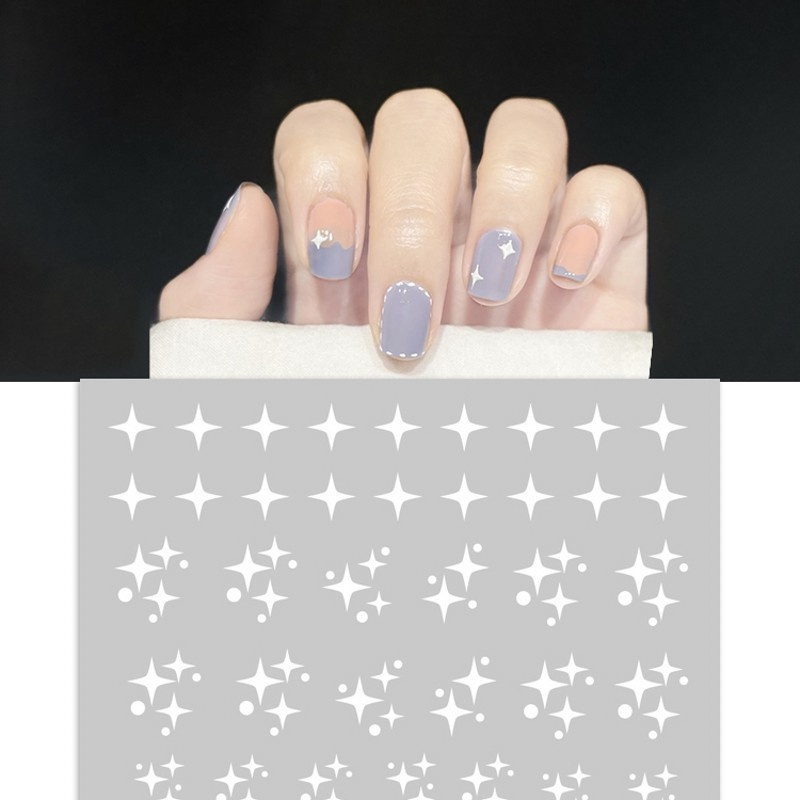 (Dreamy Cloud Twinkling Star) 1 Lembar / Pak Stiker Kuku Foil Transfer Air Untuk Nail Art / Manicure Diy