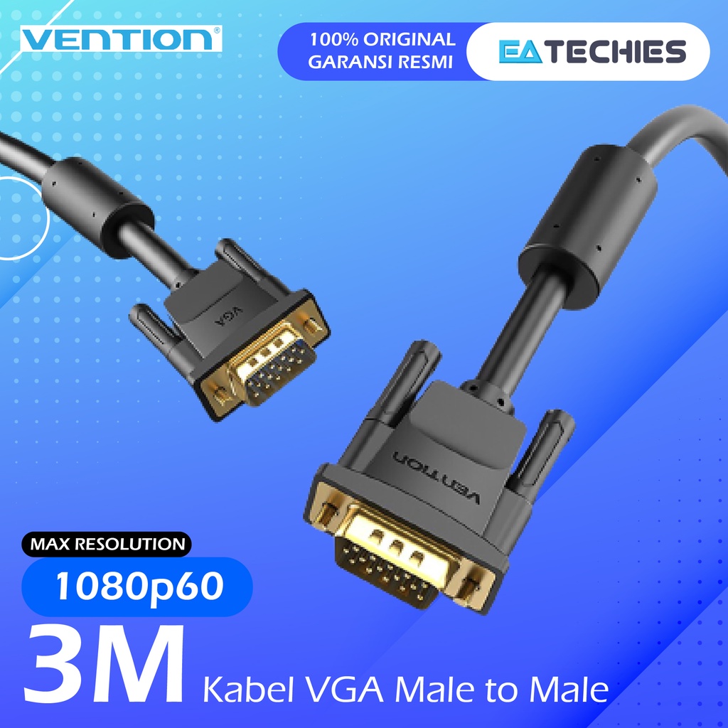 [3M] Vention Kabel VGA to VGA Male to Male Gold Plated Premium - DAE