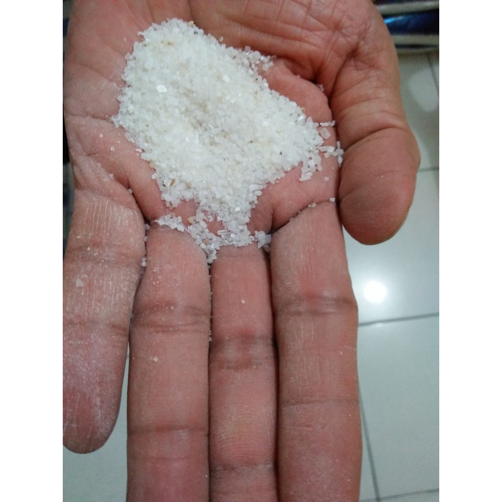 Jual Pasir Silika Kristal Putih Halus 1 kg Aquarium Aquascape Media Filter