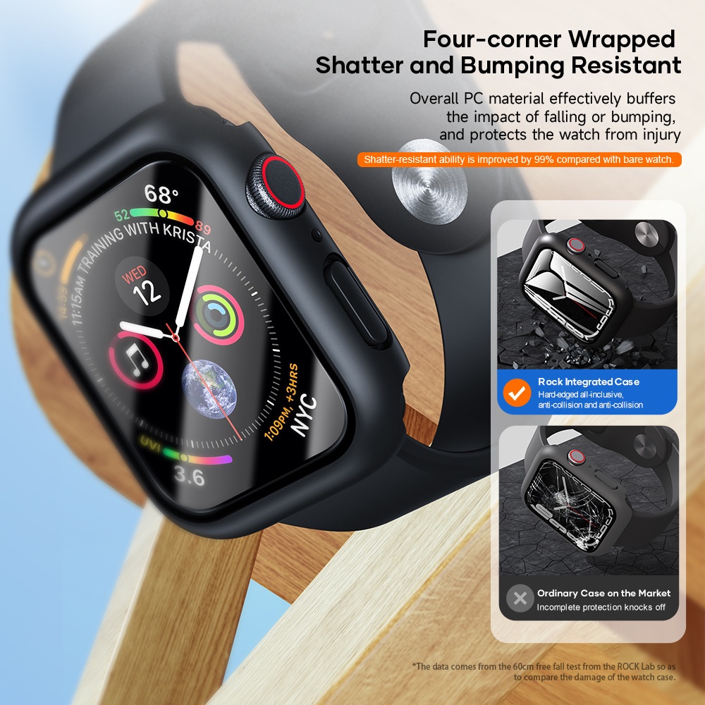 APPLE WATCH Integrated Case with Tempered Glass iWatch 2 in 1 Screen Protector Front Cover