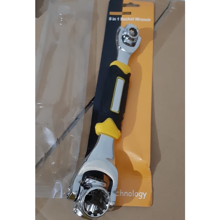 KUNCI RING KOMBINASI BENISON 8 IN 1 ROTARY 360 DERAJAT/ Kunci ring kombinasi kepala bisa putar 360°/ Socket wrench/ Universal Wrench