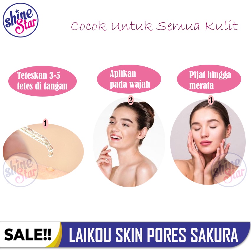 [ COD ] Serum Wajah Laikou Japan Sakura Mengecilkan pori Menghilangkan Jerawat &amp; Meremajakan kulit