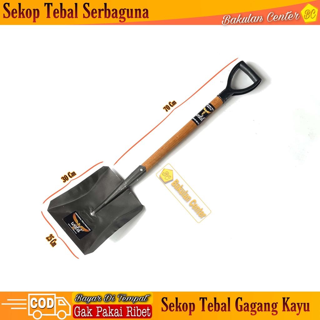 Sekop Pasir Tanah Tebal Dan Kuat Sekop Pasir Gagang Kayu Sekop Serbaguna