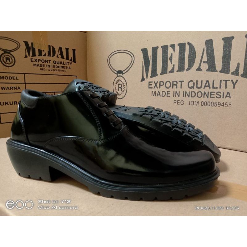 SEPATU KULIT PRIA MEDALI PDH BOOTS SEPATU POLRI/POLISI/TNI/SATPAM/SECURITY/TENTARA/DINAS/KERJA/KANTOR/PNS/PEGAWAI