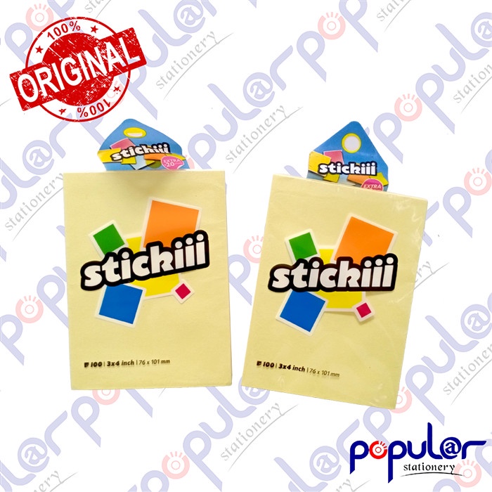 

Post It / Sticky Notes Stickiii 76 x 101 MM - Kuning 1 Warna