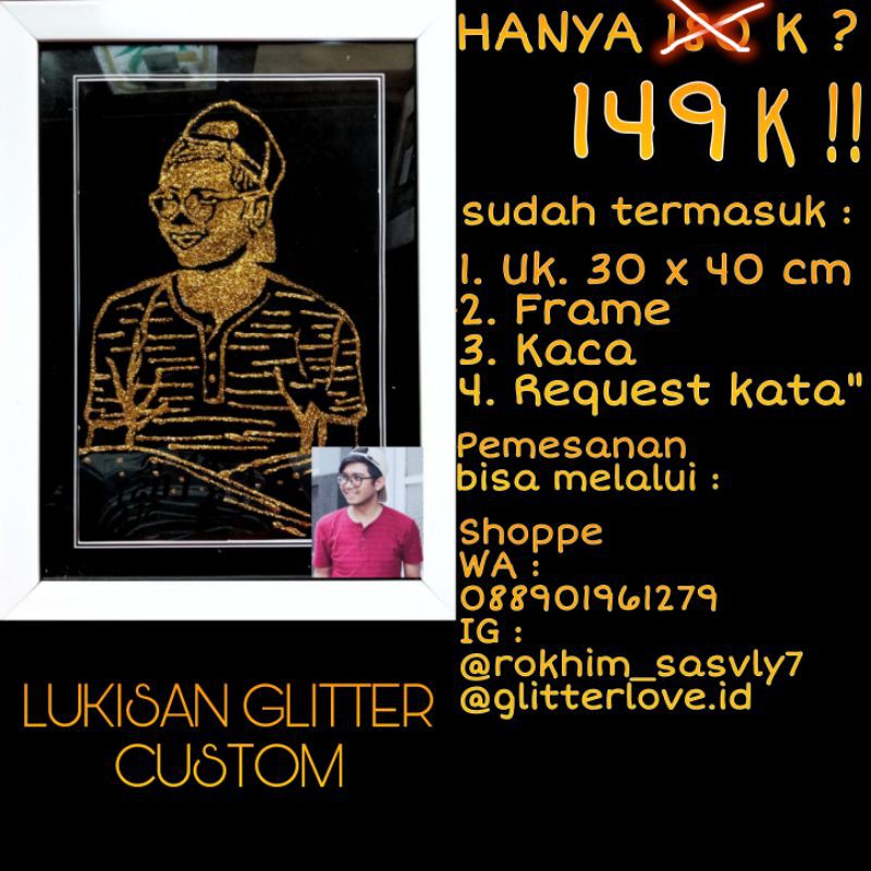 

kado , souvenir Lukisan Glitter Custom