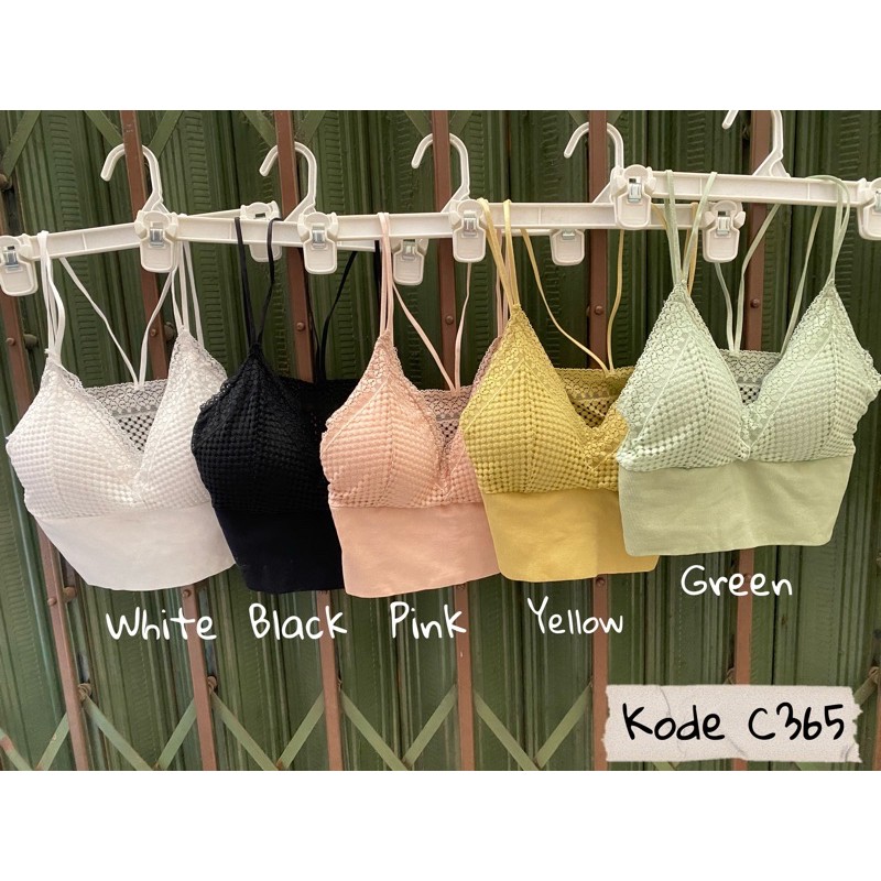 C365 • Sling Lace Bra Croptop Import • Seamless Tanpa Kawat • Fashion Wanita