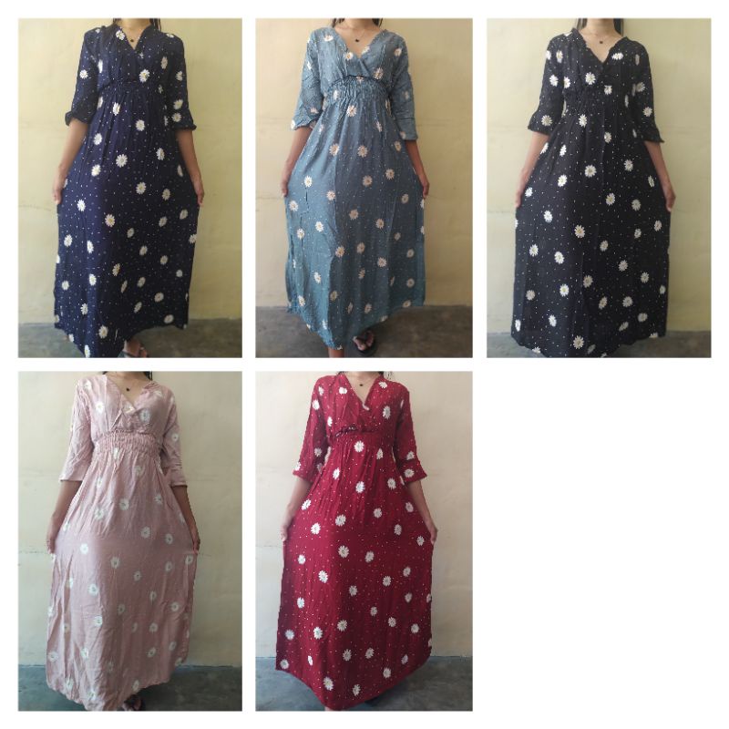 dress bali moza lengan terompet | moza lengan 7/8