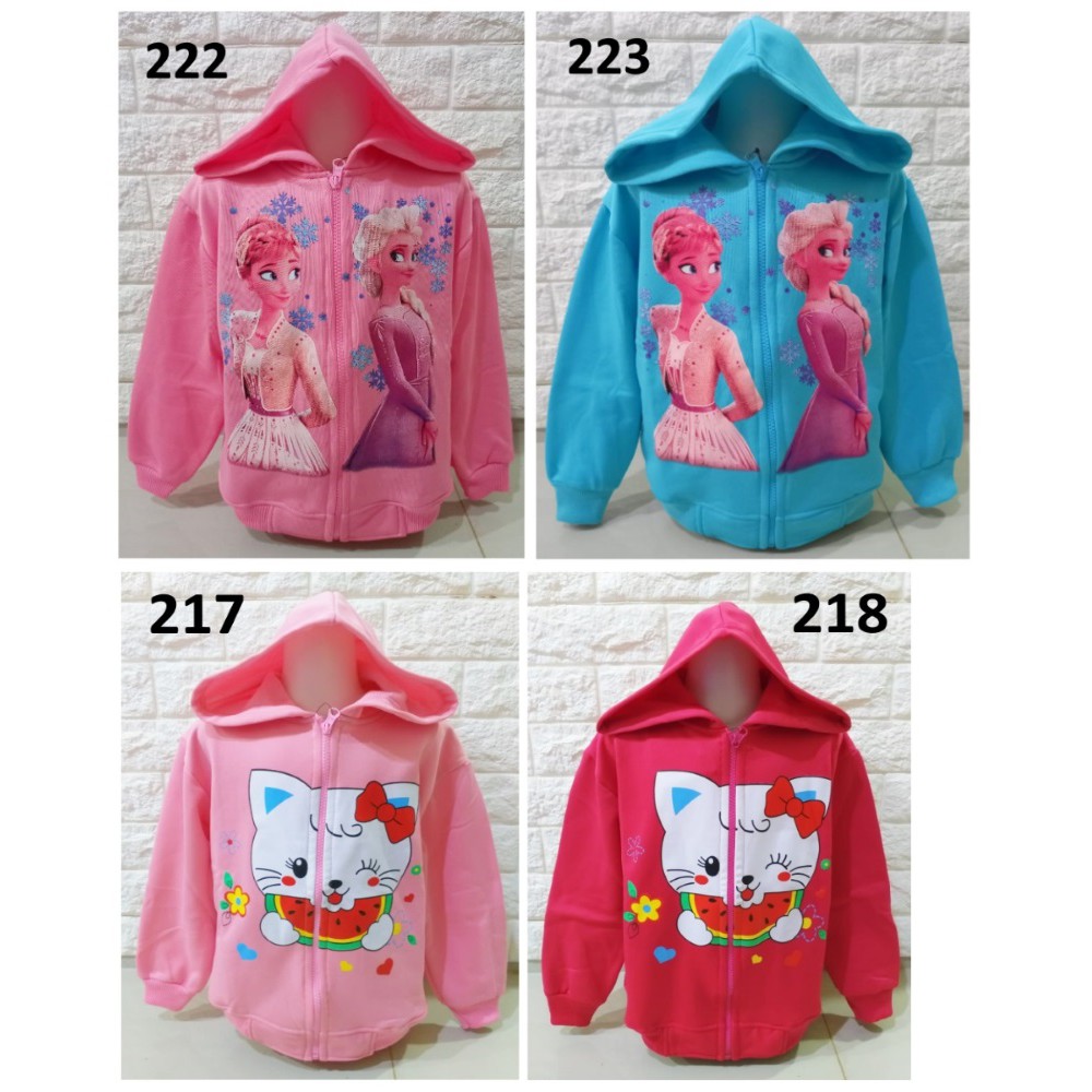 JAKET ANAK PEREMPUAN CEWEK FROZEN, LITTLE PONY, UNICORN, RAINBOW DASH, PINKIE PIE