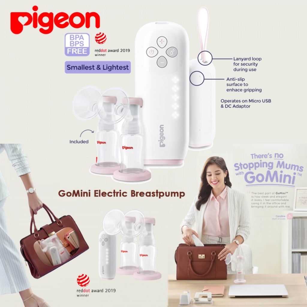 Pigeon Electric Gomini Go Mini Single - Double Breast Pump Breastpump Pompa