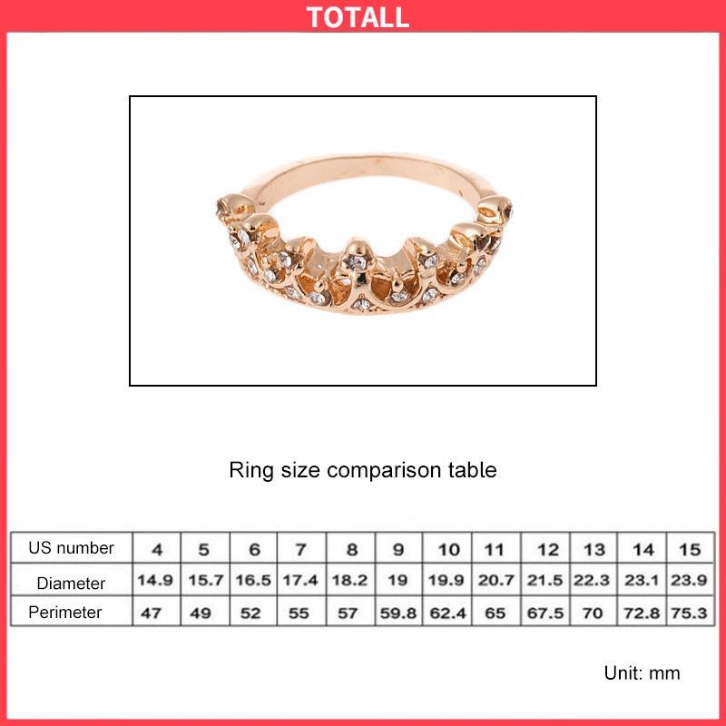 COD Bentuk Mahkota Fashion Ratu Temperamen Hollow Out Micro Diamond Engagement Wedding Ring-Totall