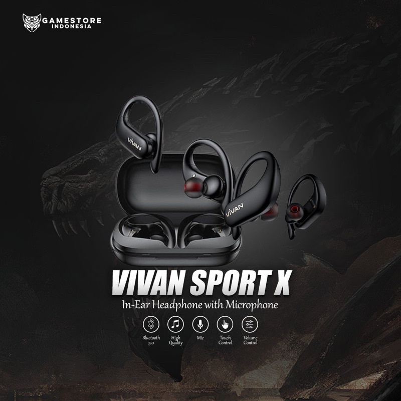 VIVAN Sport X Earphones Headset TWS Bluetooth 5.0 ORIGINAL GARANSI 1 TAHUN