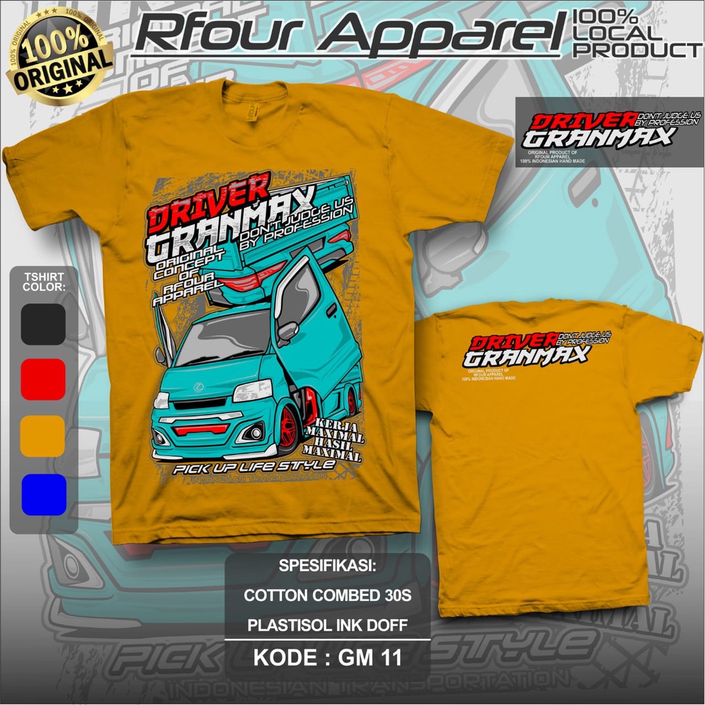 BAJU ATASAN KAOS GRAND MAX PICK UP MANIA KAOS PICK UP MANIA DRIVER MUDA INDONESIA KAOS DISTRO RFOUR