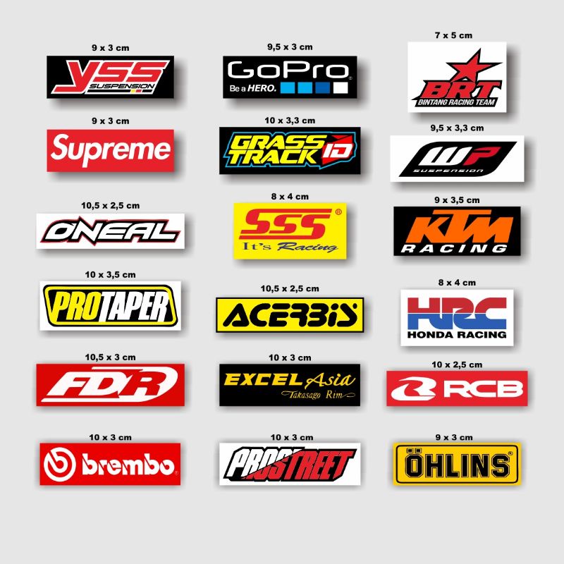 stiker sponsor racing/ stiker racing