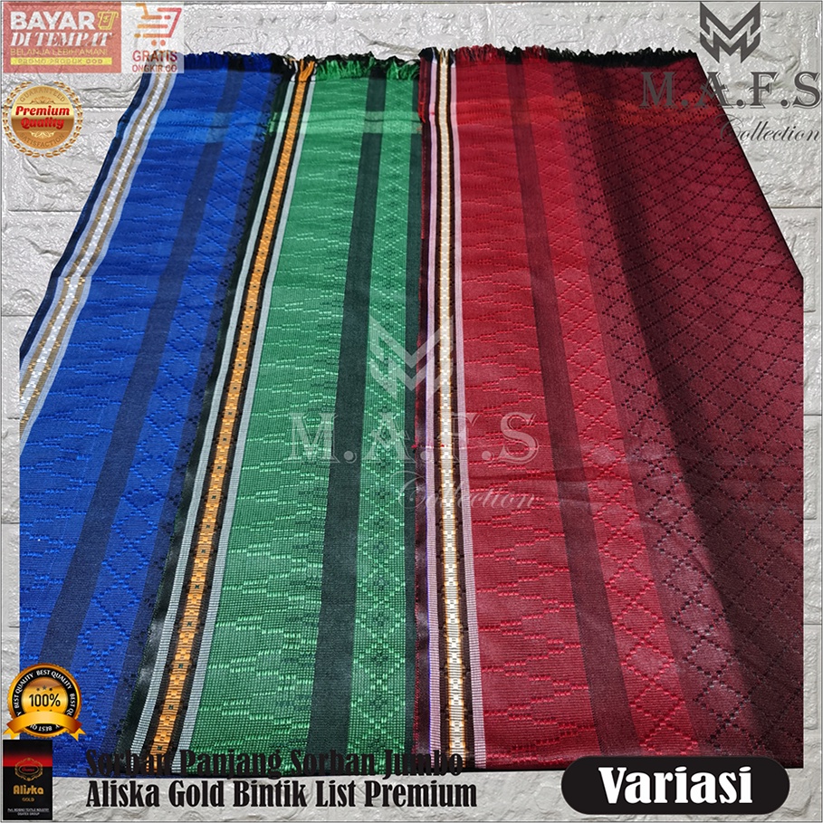 SORBAN PANJANG SORBAN ALISKA JUMBO MOTIF BINTIK LIST