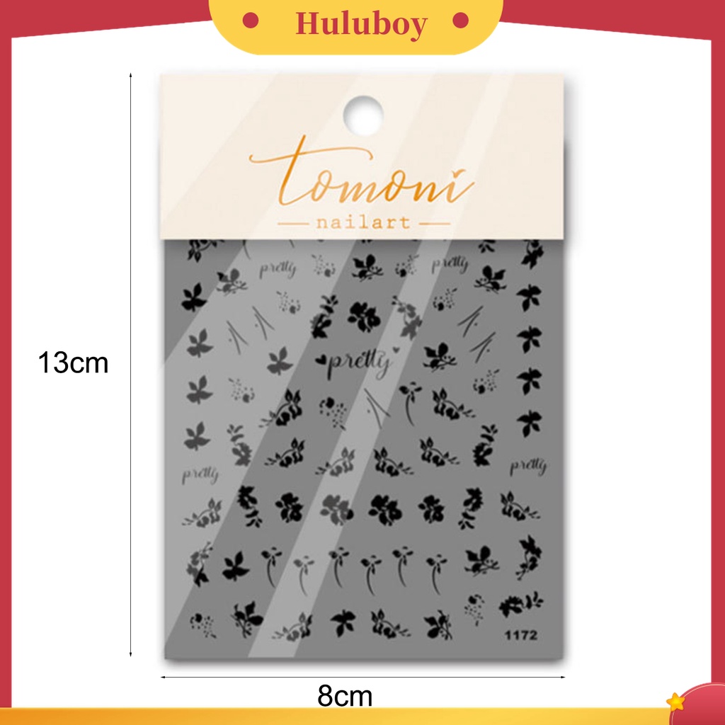Huluboy Huluboy♡ 1 Lembar Stiker Kuku Motif Bunga Mini Seamless Flexible DIY Untuk Salon