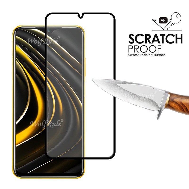 PROMO Tempered Glass XIAOMI POCO M3 Layar FULL COVER Black Premium Anti Gores Kaca