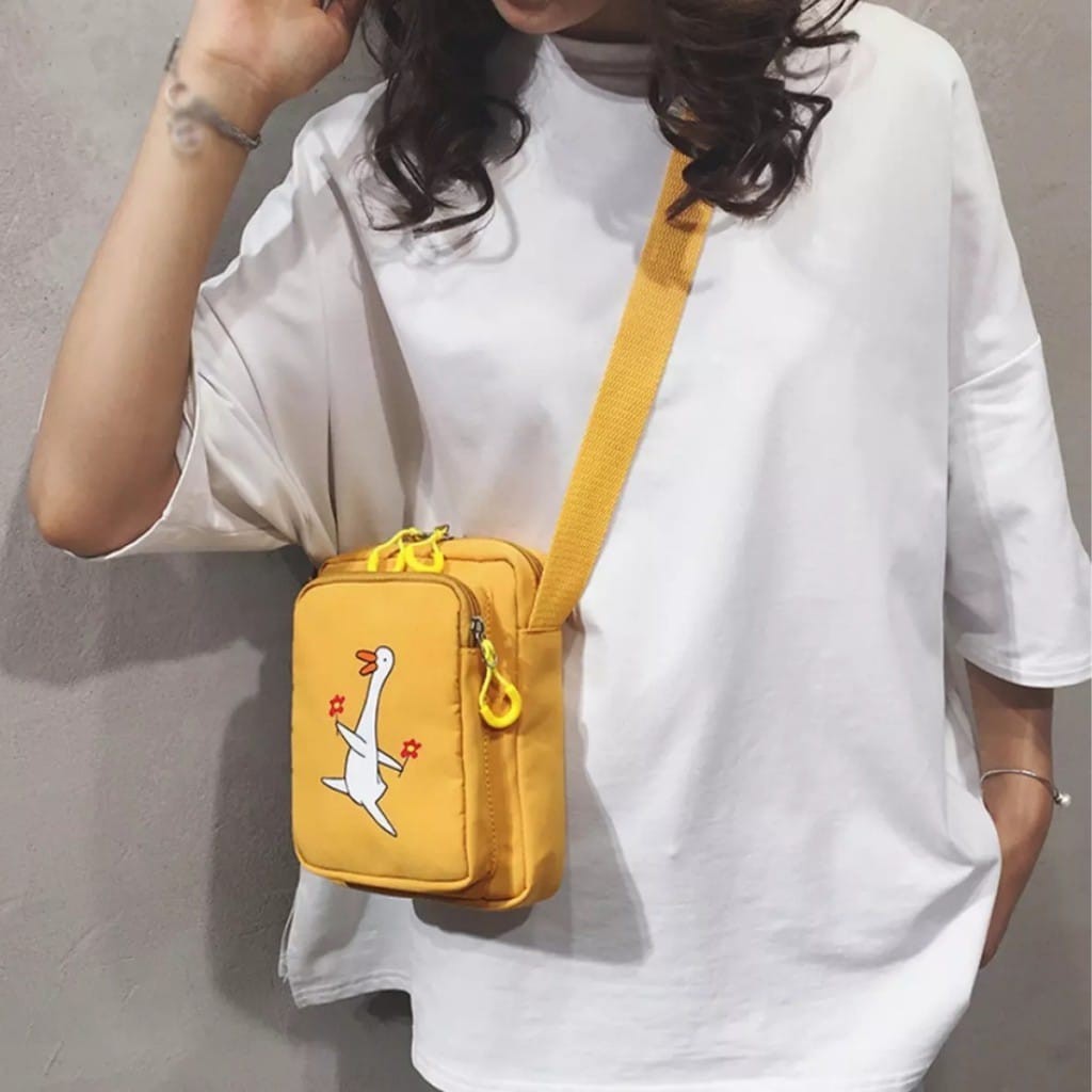 KSO_BAG - Tas Selempang Anak Wanita Dan Laki Laki Termurah Motif Carakter Mini DUCK Korea Style