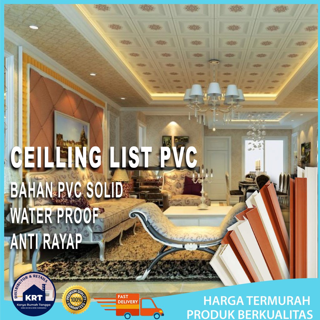 Ceiling Border PVC Wall Border List Plafon PVC List Profil Plafon PVC per Meteran List Siku Plafon