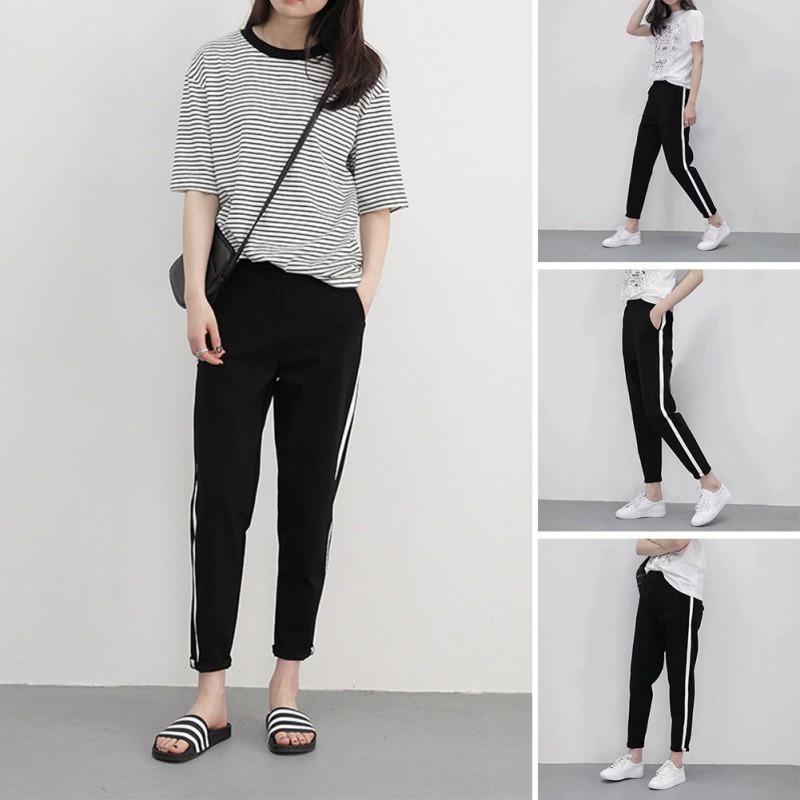 Celana Panjang Sport Casual Model High Waist Longgar untuk Celana Panjang Sport Casual Model High Waist Longgar untuk