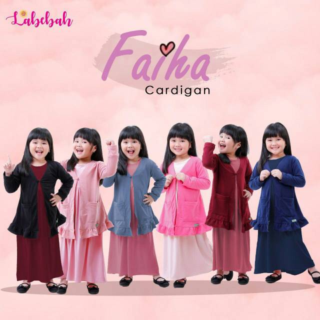 FAIHA DRESS BY LABEBAH/CARDIGAN ANAK/GAMIS ANAK/BAJU MUSLIM ANAK WANITA/SETELAN MUSLIM ANAK