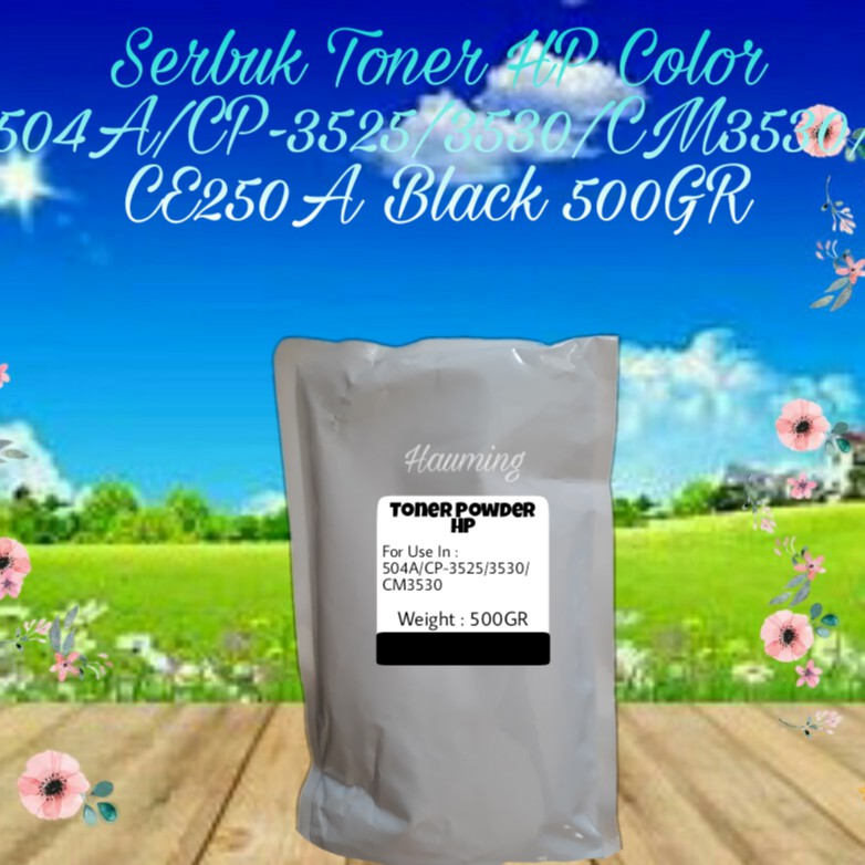 Serbuk Toner HP 504A CP3520 CP3525 CP3525N CP3525DN CP3525X CM3530 CM3530FS CE250A Black 500gr