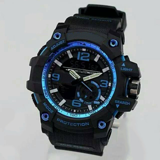 BAJ TAHAN AIR JAM TANGAN PRIA DUAL-TIME GG-1000 GK001 IMPORT